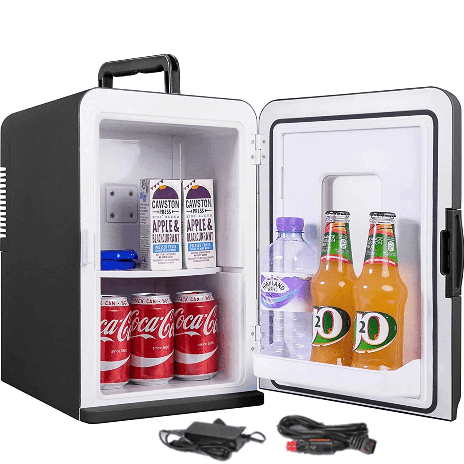 NORTHCLAN Mini Fridge for Bedroom, 15 L/21 Can Personal Refrigerator, Portable Cooler &Warmer, Beverage & Skincare, 110V/12V, Black, Width 11.8", New
