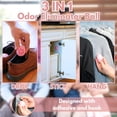 thumbnail image 6 of Air Jungles 3-in-1 Odor Eliminator Balls 6 Count, Honey Peach Scent, Deodorizing and Odor Remover Balls for Shoes, Gym Bags, Lockers, Closets, and Drawers, Essential Oil Air Freshener Ball, 6 of 8