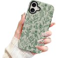 thumbnail image 1 of wonima11 SOKAD Magnetic Sage Floral Phone Case for iPhone 16, Vintage Green Flower Pattern Compatible with Magsafe Matte Protective Case Cover with Screen Protector for Girls Women, 1 of 1