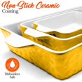 thumbnail image 4 of NutriChef 3 Piece Nonstick Ceramic Bakeware Set - PFOA PFOS PTFE Free Baking Tray Set w/ Odor-Free Ceramic Pans, Yellow, 4 of 6