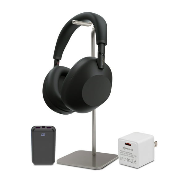 Sony WH-1000XM6 Wireless QN3 Processor Noise-Canceling Headphones (Black) with Stand and Accessories Bundle (4 Items)