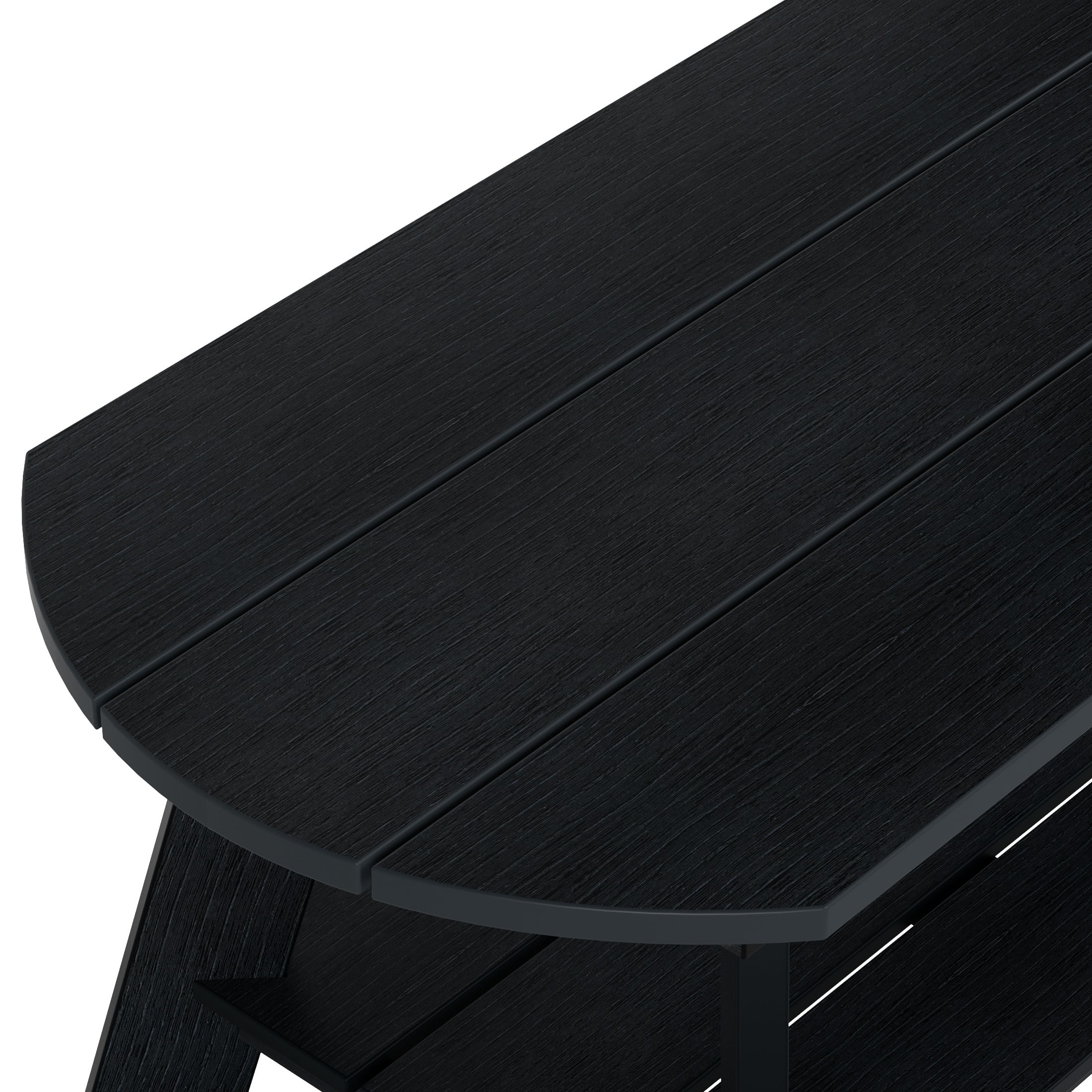 WestinTrends Tuscany Outdoor Coffee Table, Real Wood Like All Weather HIPS 2 Tier Patio Adirondack Coffee Table, Black