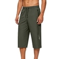 thumbnail image 4 of Eagokdc Sweat Capris Men Cotton Casual Drawstring Elastic Waist Loose Big And Tall Capri With Pockets Size XL-5XL, 4 of 8