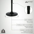 thumbnail image 2 of Armen Living Bentley Modern Swivel Adjustable Height Pub Table in Black Wood and Metal, 2 of 6