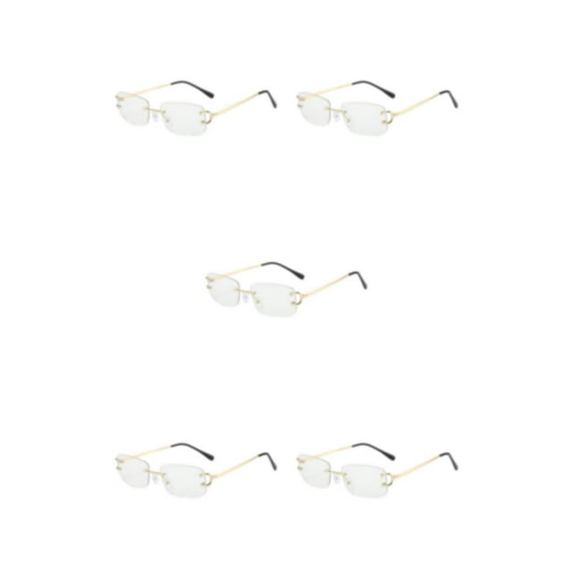 kurtrusly High Definition Metal Frame For Women Stylish And -proof Rectangle Women PC Glasses White 5Set