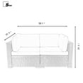 Red 2Piece Outdoor Terrace Furniture Corner Sofa Set,Rattan