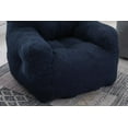 thumbnail image 6 of Bean Bag Chairs, Tufted Soft Stuffed Bean Bag Chair with Filler, Fluffy Lazy Sofa Teddy Fabric Bean Bag Chair for Bedroom, Living Room,Dark Blue, 6 of 7