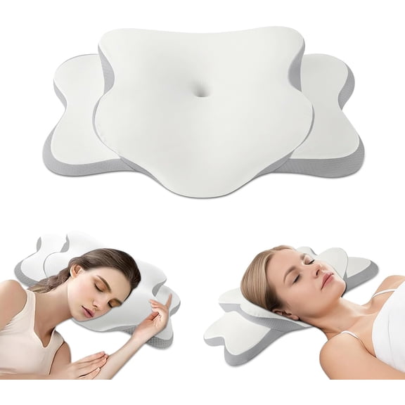 Poalid Orthopedic Cervical Pillow for Side Sleepers, Ergo Memory Foam Pillow for Neck Pain, Ergonomic Contour Support, Dual-Height Ergonomic Support For All Sleeping Positions