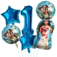 thumbnail image 4 of Globos de princesa Moana, decoración para fiesta de cumpleaños, juego de globos con números de 32 pulgadas, suministros para fiesta de cumpleaños con globos de aluminio de Maui para baby shower de Moa, 4 of 5