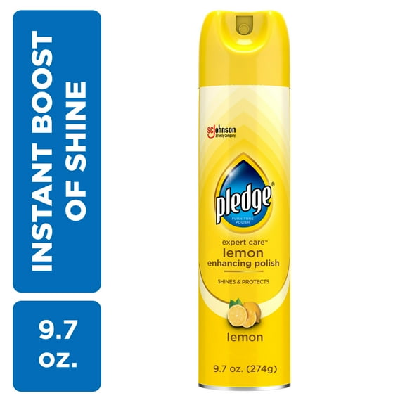 Pledge® Expert Care™, Wood Polish Shines and Protects, Lemon Enhancing, Aerosol, 9.7 oz.