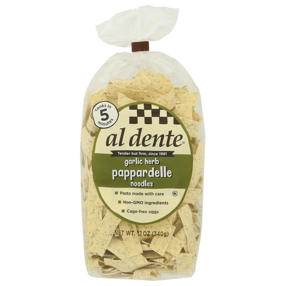 Pack of 6, Al Dente Garlic Herb Pappardelle Noodles, 12 oz