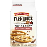 Pepperidge Farm Farmhouse Thin and Crispy Milk Chocolate Chip Cookies, 6.9 oz Bag (14 Cookies)