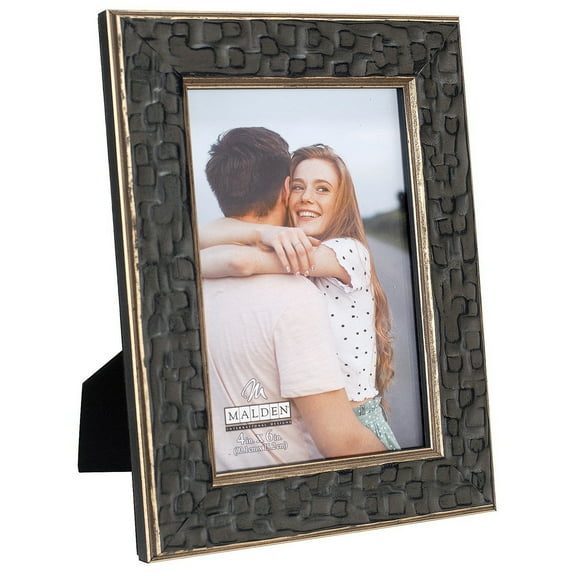 BARLOW CHARCOAL Blocks with Gold inner outer trim 4x6 frame - 4x6