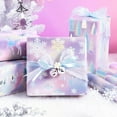 thumbnail image 5 of UniMall Pastel Christmas Wrapping Paper Set, Jumbo Roll, Dreamy Reindeer, Snowflake, Winter Tree and Fantasy Town Designs, Colorful Foil Gift Wrap for Girls, 4 Rolls, 30 inches x 10 feet per Roll, 5 of 15
