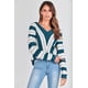 thumbnail image 4 of Suéter PRETTYGARDEN de rayas azules, cuello en V, manga larga, talla XL, 4 of 7