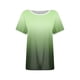 thumbnail image 3 of Blusas para las Mujeres Casual, Rayas Impresas Patchwork Manga Corta Cuello Redondo Top Hecho de 95% Poliéster 5% Spandex para el Verano, Tops Cortos para las Mujeres, 3 of 4