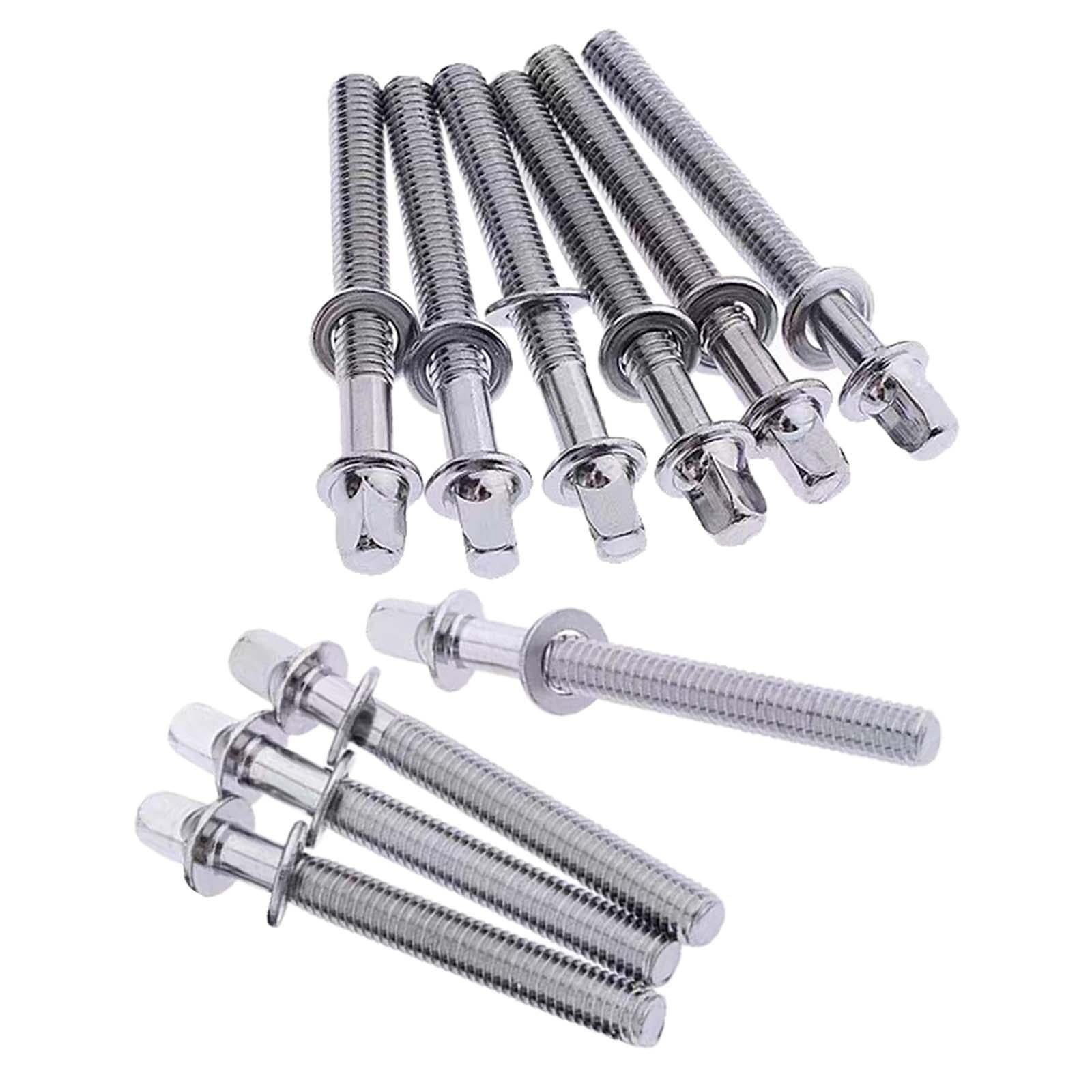 Musical Rods 10Pcs Metal Drum Tight Screw Tension Rods Percussion for Snare Repair ...