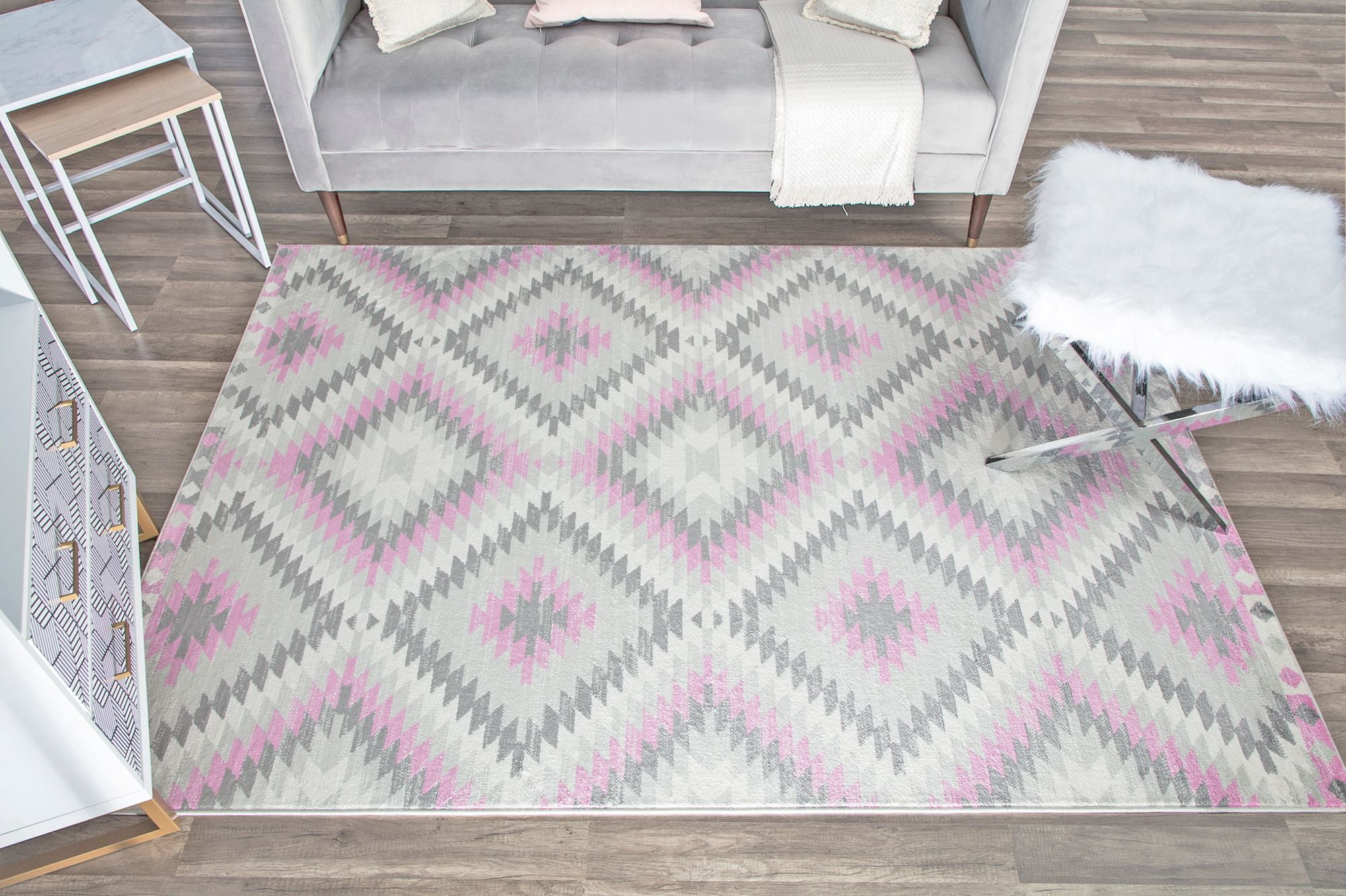 Soleil BR30N Taffy Tribal Moroccan gray Area Rug, 2'x4'