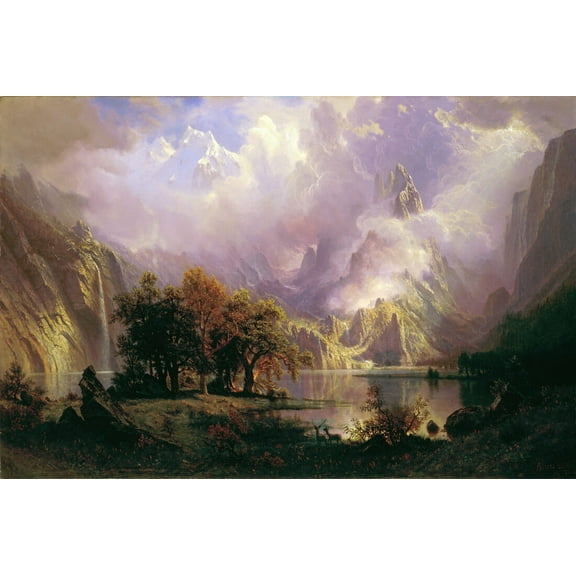 Rocky Mountain Landscape - Albert Bierstadt CANVAS OR PRINT WALL ART