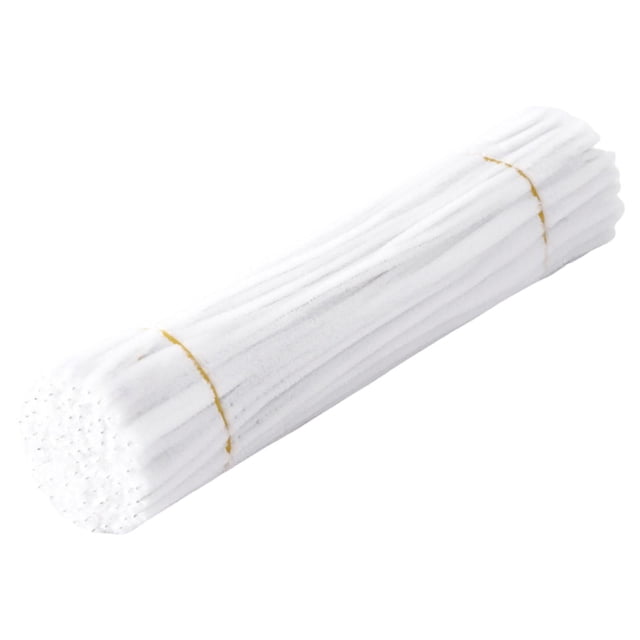 Kit para hacer flores con limpiapipas, suministros creativos para ramos de chenilla de 8 mm Blanco