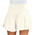 thumbnail image 3 of JINMGG 2023 Summer Plus Womens Shorts Clearance,Women's Solid Color Casual Summer High Waist Shorts Beige M, 3 of 8