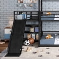 thumbnail image 6 of Harper & Bright Designs Full over Full Bunk Bed with Storage Stairs, Metal House Bunk Bed Frame with Slide and Guardrails for Boys Girls, Black, 6 of 14