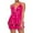 Hot Pink, variant on Elegant Festival Style Layered Deep Back Jumpsuit Dress for Women, Sleeveless Sequin Midi Romper with Wrap V Neck, Spaghetti Straps, and Ruffle Hem â for Party, Club, and Events