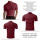 thumbnail image 5 of Hombres Manga Corta Top Alta Elasticidad Color Puro Cuello Alto Slim Fit Camiseta Interior Jersey, 5 of 6