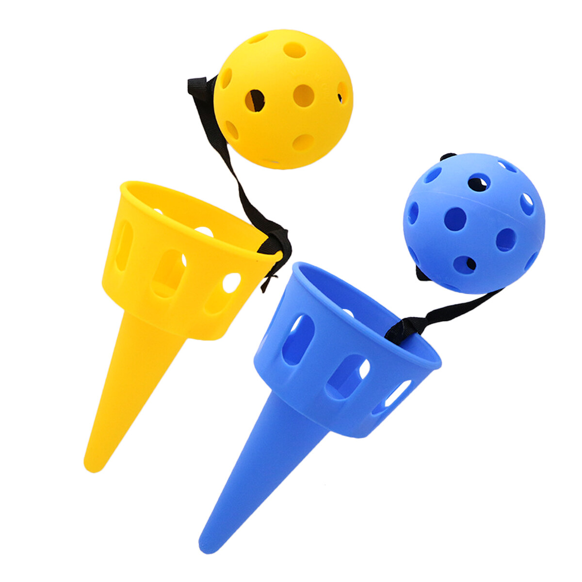 2 Sets of Scoop Ball Toys Throw Chuck Ball Toy Outdoor Activities Ball