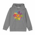 thumbnail image 2 of Spazoro Girls Hooded Sweatshirts, Cute Print Fashion Long Sleeve Soft & Comfy Fall Winter Tops for Girls Gray Size 11 T, 2 of 6