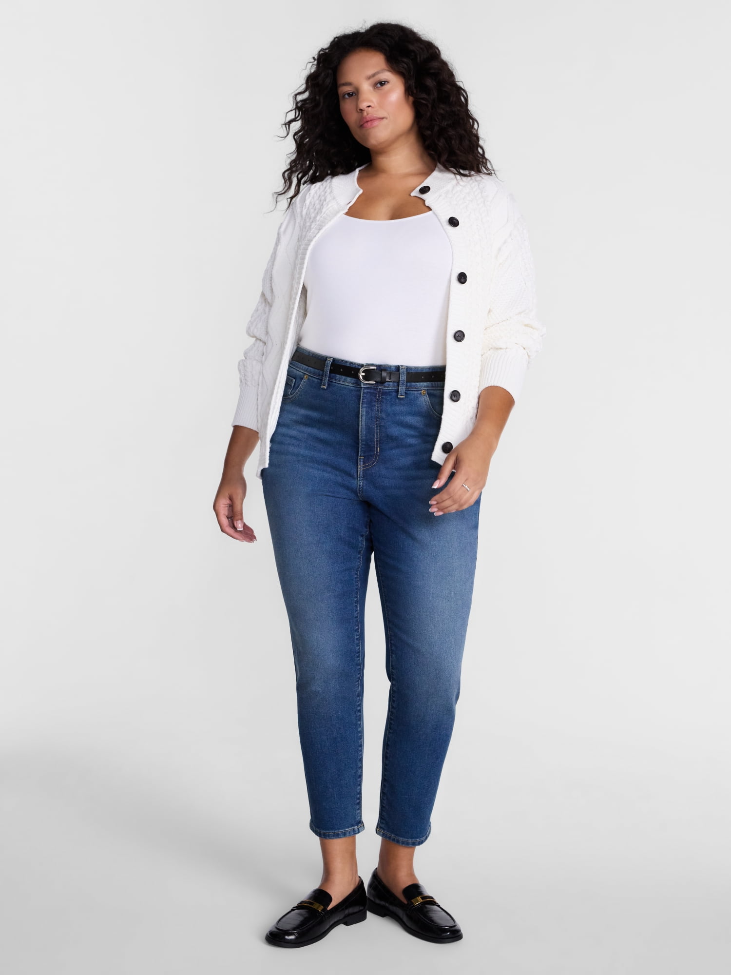 Terra & Sky Women's Plus Signature High Rise Skinny Jeans, 30" Inseam, Sizes 16W-26W