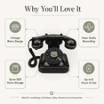 thumbnail image 3 of RDYMONKEY Retro Audio Guest Book Phone for Weddings, Parties - Record Custom Voice Messages w/ 8GB SD Card, USB Playback, LED Indicator - Vintage Gift for Anniversary, Birthday, 3 of 9