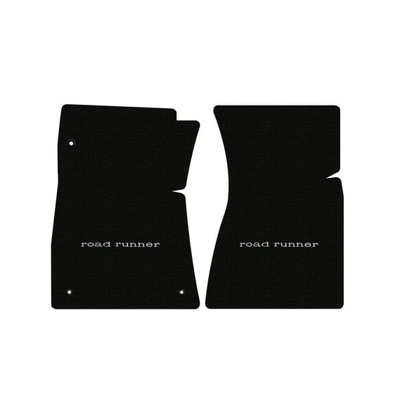 Lloyd Mats LogoMat Custom-Fit 2PC Carpet Floor Mats for 1971-1975 Plymouth Road Runner w/Bench Seat, Black