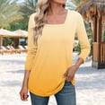 thumbnail image 2 of Plebaso 3/4 Sleeve Tops for Women Square Neck Dressy Casual Blouses Women's Summer Loose Tunic Shirts, 2 of 5