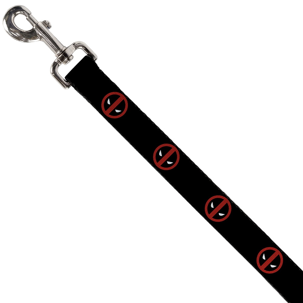 Marvel Comics Pet Leash, Dog Leash, Deadpool Logo Black Red White, 4 Feet Long 1.0 Inch Wide