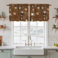 thumbnail image 2 of Coffee Theme Tier Curtains, Funny Brown Vintage Beans Latte Tea Cup Light Filtering Kitchen Curtains, 2Pcs Rod Pocket Half Window Treatments Panels for Sink Cafe Cabinet Camper 27.5x36 Inches, 2 of 9