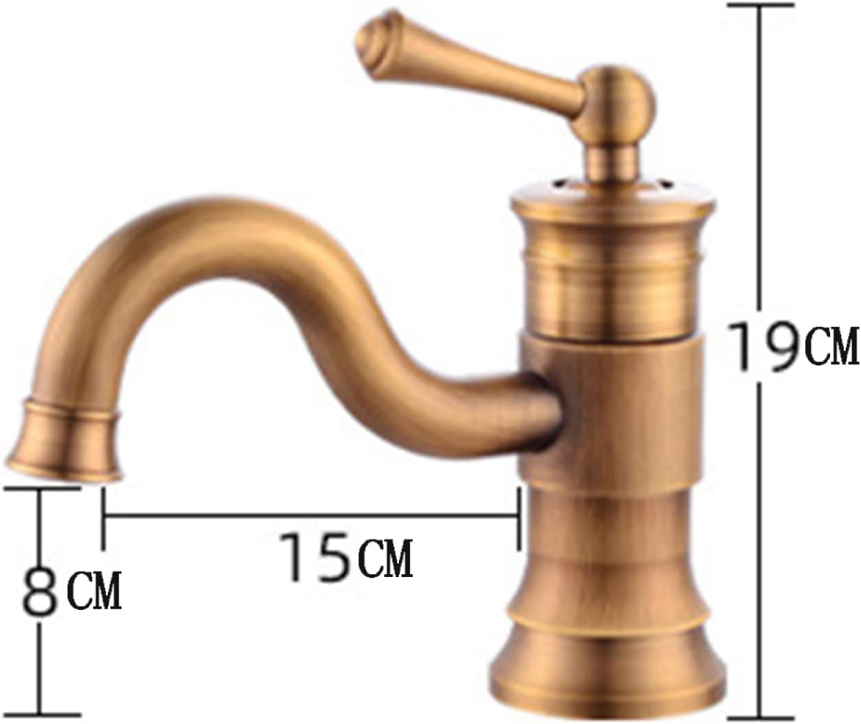 Vintage Bathroom Faucet Antique, 360 Swivel Spout Antique Brass, Cold Hot Mixer Vintage Vanity Tap, Single Handle Bathroom Sink Faucet, High