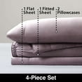 thumbnail image 5 of Allswell 4-Piece Soft & Silky Serenity 100% TENCEL™ Bed Sheets Set, Hazy Purple, King, 5 of 9