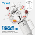 thumbnail image 5 of Cirkul 30oz Travel StrawSip Double-Wall Insulated Stainless Steel Tumbler with Handle, Cream Leopard (White Leopard), 5 of 14