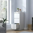 thumbnail image 3 of Dtwnek 3 Drawer Metal Vertical File Cabinet with Lock, Office Home Steel Vertical File Cabinet for A4 Letter Size, White, 3 of 8
