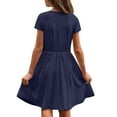 thumbnail image 7 of WOYY Girls Solid Short Sleeve Casual Dress Summer Active Play Dress, Sizes 4-12, 7 of 7