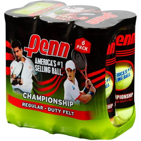 Penn Championship Regular Duty Tennis Ball Pack (6 Cans, 18