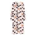 thumbnail image 5 of Women's Plus Halloween Nightgown Pumpkin Ghost Print Crewneck Long Sleeve Dress Fall Loungewear Sleep Maxi Dress, 5 of 7