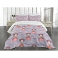 thumbnail image 3 of Ambesonne Tea Party Quilted Bedspread Set 3 Pcs, Teapots Cups Art Drawing, King Size, Lilac Pink Coral, 3 of 5