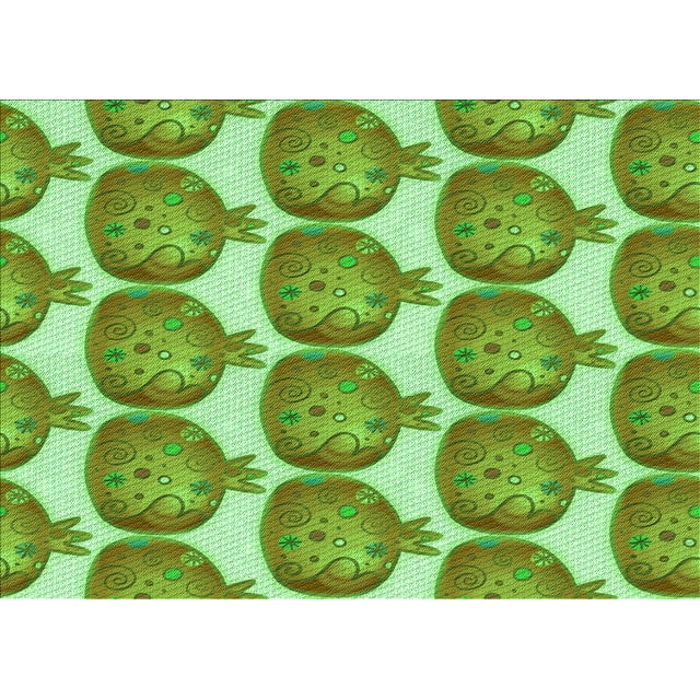 Ahgly Company Tapis Rectangulaire Lavable en Machine Intérieur Vert Transitionnel, 5 Pieds x 7 Pieds