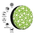thumbnail image 4 of Salouo Green White Flowers Print Spare Tire Cover 14-17 inch Spare Tire Protector Universal Tough Tire Wheel Cover for Trailer SUV and Truck-16 inch, 4 of 6