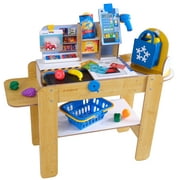 KidKraft Wooden Grocery Store Self-Checkout Center with 30 Accessories