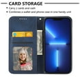 thumbnail image 4 of Case for Samsung Galaxy S22 Ultra, Magnetic Matte Premium PU Leather Stand Flip Cover with Card Slots and Wallet, Shockproof and Full Body Protection Compatible with Galaxy S22 Ultra - Blue, 4 of 6
