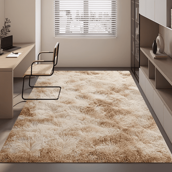Soft Grey Fluffy Shag Rug, 4x6 Plush Carpet for Bedroom, Living Room, Kids Room, Dorm Decor, Cozy Fuzzy Floor Mat, Aesthetic Home Accent