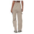 thumbnail image 3 of Women's Parachute Cargo Pants - Stretchy Baggy Quick Dry Hiking Joggers Y2K, Beige, Small/Medium, 3 of 4